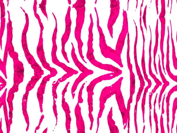 斑马皮打印 动物伪装背景 深红色水彩画设计 Safari Tile 非洲模式 条纹无缝图案 几何动物结构 — 图库照片