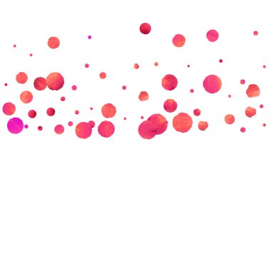 Kırmızı konfeti arka planı. Düşen gül ışıltısı. Davetiye, düğün, doğum günü, Noel kartı için grafiksel tasarım. Sevgililer Günü arkaplanı. Soyut parçacık pankartı. Vektör şablonu. 