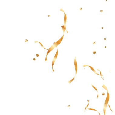  Altın konfetileri, kurdeleler. Parıldıyor. Bokeh geçmişi. Soyut altın yıldönümü davetiye şablonu. Düğün konsepti kartı. Uçan soyut parçacıklar. Patlama kutlama kartı.