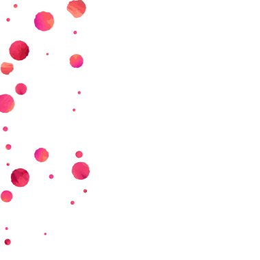 Kırmızı konfeti arka planı. Düşen gül ışıltısı. Davetiye, düğün, doğum günü, Noel kartı için grafiksel tasarım. Sevgililer Günü arkaplanı. Soyut parçacıklar patlar. Vektör şenlik konsepti. 