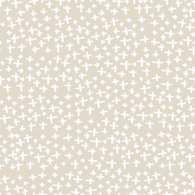 Çapraz model. Beyaz fildişi geometrik dikişsiz doku. Tek renkli tasarım baskısı. Moda grafik yinelenen fayans. Mürekkeple çizilmiş geometri arka planı. Soyut soyut doğrusal süsleme. 