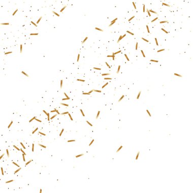  Altın konfetileri, kurdeleler. Parıldıyor. Bokeh geçmişi. Soyut altın yıldönümü davetiye şablonu. Düğün konsepti kartı. Uçan soyut parçacıklar. Patlama kutlama kartı.