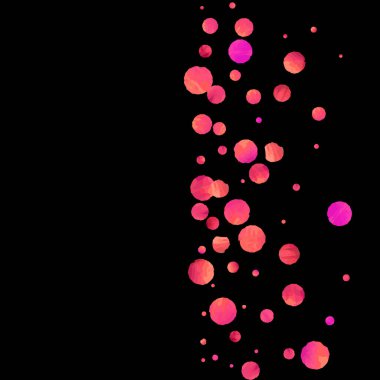 Kırmızı konfeti arka planı. Düşen gül ışıltısı. Davetiye, düğün, doğum günü, Noel kartı için grafiksel tasarım. Sevgililer Günü arkaplanı. Soyut parçacık pankartı. Vektör şenlik konsepti. 