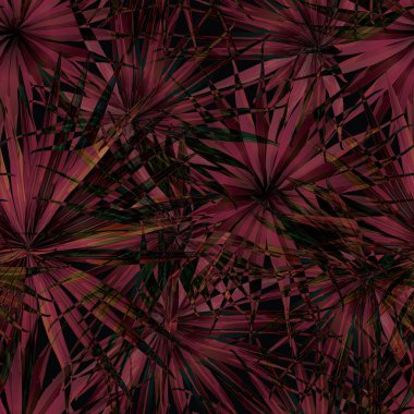 Palm Monstera Kusursuz Düzen. Turuncu Siyah Tropikal Yaz Arkaplanı. Plaj Ormanı Mayo Tasarımı Yaprakları. Lei Uyum. Klasik Hawai baskısı. Egzotik doku. Botanik fayansları.