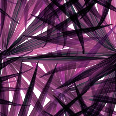 Palm Monstera Kusursuz Düzen. Magenta Tropik Yaz Arkaplanı. Plaj Ormanı Mayo Tasarımı Yaprakları. Lei Uyum. Retro Hawai baskısı. Tropik Tekstil dokusu. Botanik fayansları.