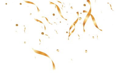  Altın konfetileri, kurdeleler. Parıldıyor. Bokeh geçmişi. Soyut altın yıldönümü davetiye şablonu. Düğün konsepti kartı. Uçan soyut parçacıklar. Patlama kutlama kartı.