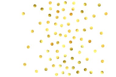 Folyo altın konfetisi. Geçmişi kutlayın. Suluboya altın parıltılar ve noktalar. Makbuz arkaplanı. Noel partisi davetiye şablonu. Düşen altın konfetileri. Parıldayan arkaplan. 