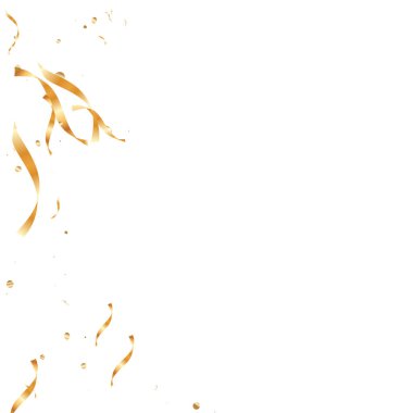  Altın konfetileri, kurdeleler. Parıldıyor. Bokeh geçmişi. Soyut altın yıldönümü davetiye şablonu. Düğün konsepti kartı. Uçan soyut parçacıklar. Patlama kutlama kartı.