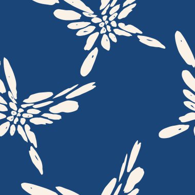 İndigo kelebeği pürüzsüz izi. Güve deseni. Güzel tasarım sanat eseri. Retro stilize fayans. Sinek arka planında uçmak. Romantik kelebek devamlı mayo süsü. Doğal organik güve izi..