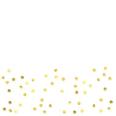 Folyo altın konfetisi. Geçmişi kutlayın. Suluboya altın parıltılar ve noktalar. Patlama arkaplanı. Noel partisi davetiye şablonu. Düşen altın konfetileri. Parıldayan arkaplan. 