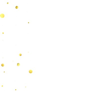 Folyo altın konfetisi. Işık vektörü arka planı kutlar. Suluboya altın parıltılar ve noktalar. Makbuz arkaplanı. Lüks davetiye şablonu. Düşen altın konfetileri. Parıldayan arkaplan. 