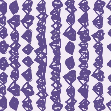 Üçgen desen. Mor geometrik dikişsiz doku. Düz vektör tasarım baskısı. Mimal grafik tekrar eden fayans. Elmas arka plan. Modern soyut doğrusal süs. 