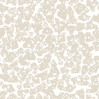 Üçgen desen. Beyaz fildişi geometrik dikişsiz doku. Düz vektör tasarım baskısı. Fütürist grafik tekrar eden fayans. Suluboya geometri arka planı. Soyut soyut doğrusal süsleme. 