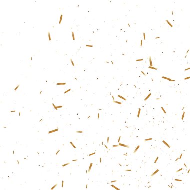  Altın konfetileri, kurdeleler. Parıldıyor. Bokeh geçmişi. Soyut altın yıldönümü davetiye şablonu. Düğün konsepti kartı. Uçan soyut parçacıklar. Patlama kutlama kartı.