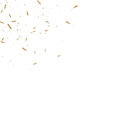  Altın konfetileri, kurdeleler. Parıldıyor. Bokeh geçmişi. Soyut altın yıldönümü davetiye şablonu. Düğün konsepti kartı. Uçan soyut parçacıklar. Patlama kutlama kartı.