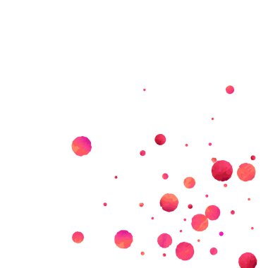 Kırmızı konfeti arka planı. Düşen gül ışıltısı. Davetiye, düğün, doğum günü, Noel kartı için grafiksel tasarım. Sevgililer Günü arkaplanı. Soyut parçacık pankartı. Vektör şablonu. 