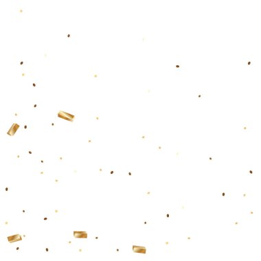 Altın konfetileri, kurdeleler. Parıldıyor. Bokeh geçmişi. Soyut altın yıldönümü davetiye şablonu. Düğün konsepti kartı. Uçan soyut parçacıklar. Patlama kutlama kartı.