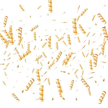  Altın konfetileri, kurdeleler. Parıldıyor. Bokeh geçmişi. Soyut altın yıldönümü davetiye şablonu. Düğün konsepti kartı. Uçan soyut parçacıklar. Patlama kutlama kartı.