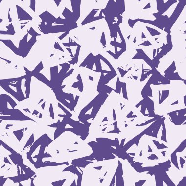 Üçgen desen. Mor geometrik dikişsiz doku. Tek renkli tasarım baskısı. Mimal grafik tekrar eden fayans. Elmas arka plan. Soyut soyut doğrusal süsleme. 