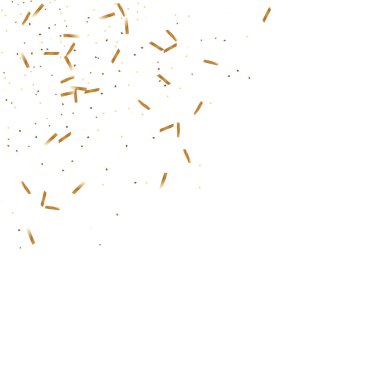  Altın konfetileri, kurdeleler. Parıldıyor. Bokeh geçmişi. Soyut altın yıldönümü davetiye şablonu. Düğün konsepti kartı. Uçan soyut parçacıklar. Patlama kutlama kartı.