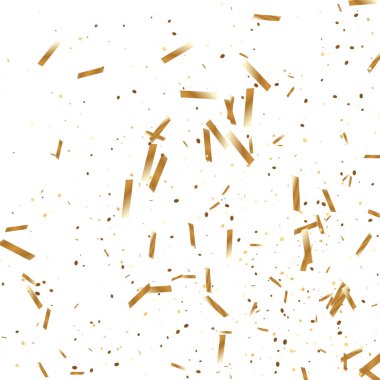  Altın konfetileri, kurdeleler. Parıldıyor. Bokeh geçmişi. Soyut altın yıldönümü davetiye şablonu. Düğün konsepti kartı. Uçan soyut parçacıklar. Patlama kutlama kartı.