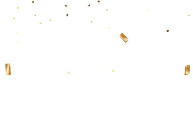  Altın konfetileri, kurdeleler. Parıldıyor. Bokeh geçmişi. Soyut altın yıldönümü davetiye şablonu. Düğün konsepti kartı. Uçan soyut parçacıklar. Patlama kutlama kartı.