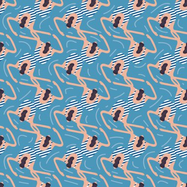 Havuzdaki yüzücüler pürüzsüz. Mayolu yaz vektörleri. Sağlıklı yaşam tarzı Hawai 'li turistler. Denizin en iyi manzaralı insanları. Erkekler ve kızlar için plaj ıslak partisi. Suda yüzücüler. 