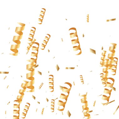  Altın konfetileri, kurdeleler. Parıldıyor. Bokeh geçmişi. Soyut altın yıldönümü davetiye şablonu. Düğün konsepti kartı. Uçan soyut parçacıklar. Patlama kutlama kartı.