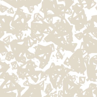 Üçgen desen. Beyaz fildişi geometrik dikişsiz doku. Düz vektör tasarım baskısı. Moda grafik yinelenen fayans. Suluboya geometri arka planı. Soyut soyut doğrusal süsleme