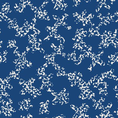 Çapraz model. İndigo geometrik dikişsiz doku. Tek renkli vektör tasarımı baskısı. Fütürist grafik tekrar eden fayans. Mürekkeple çizilmiş geometri arka planı. Soyut soyut doğrusal süsleme. 