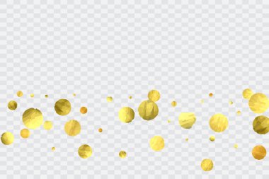 Yuvarlak altın konfetisi. Parıldayan vektör arka planı kutlar. Suluboya altın parıltılar ve noktalar. Patlama arkaplanı. Lüks davetiye şablonu. Düşen altın konfetileri. Parıldayan arkaplan. 