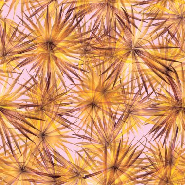 Palm Monstera Kusursuz Düzen. Pembe Beyaz Tropikal Yaz Arkaplanı. Plaj Ormanı Mayo Tasarımı Yaprakları. Lei Uyum. Retro Hawai baskısı. Tropik Tekstil dokusu. Botanik döşemesi.