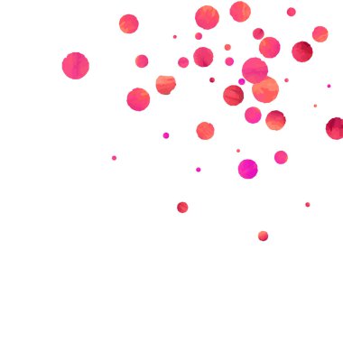 Kırmızı konfeti arka planı. Düşen gül ışıltısı. Davetiye, düğün, doğum günü, Noel kartı için grafiksel tasarım. Sevgililer Günü arkaplanı. Soyut parçacıklar patlar. Vektör şablonu. 