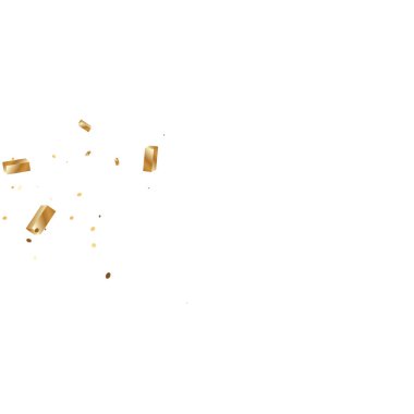 Altın kurdeleli konfeti. Parıldıyor. Bokeh geçmişi. Soyut altın odaklı yıldönümü davetiye şablonu. Düğün altın kurdele kartı. Uçan soyut parıltı. Patlama kutlama kartı