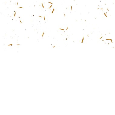  Altın konfetileri, kurdeleler. Parıldıyor. Bokeh geçmişi. Soyut altın yıldönümü davetiye şablonu. Düğün konsepti kartı. Uçan soyut parçacıklar. Patlama kutlama kartı.