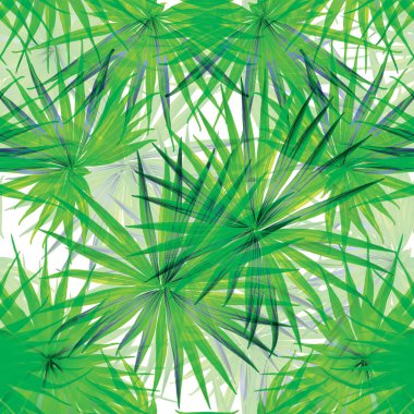 Palm Monstera Kusursuz Düzen. Beyaz Yeşil Tropikal Yaz Arkaplanı. Plaj Ormanı Mayo Tasarımı Yaprakları. Lei Uyum. Retro Hawai baskısı. Egzotik doku. Botanik döşemesi.