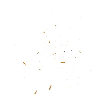  Altın konfetileri, kurdeleler. Parıldıyor. Bokeh geçmişi. Soyut altın yıldönümü davetiye şablonu. Düğün konsepti kartı. Uçan soyut parçacıklar. Patlama kutlama kartı.