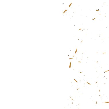  Altın konfetileri, kurdeleler. Parıldıyor. Bokeh geçmişi. Soyut altın yıldönümü davetiye şablonu. Düğün konsepti kartı. Uçan soyut parçacıklar. Patlama kutlama kartı.