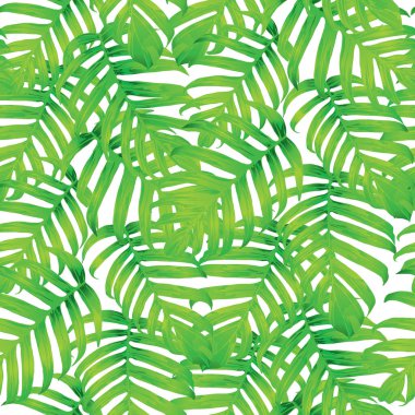 Palm Monstera Kusursuz Düzen. Beyaz Yeşil Tropikal Yaz Arkaplanı. Plaj Ormanı Mayo Tasarımı Yaprakları. Lei Uyum. Klasik Hawai baskısı. Egzotik doku. Botanik fayansları.