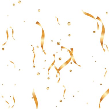  Altın konfetileri, kurdeleler. Parıldıyor. Bokeh geçmişi. Soyut altın yıldönümü davetiye şablonu. Düğün konsepti kartı. Uçan soyut parçacıklar. Patlama kutlama kartı.