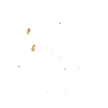  Altın konfetileri, kurdeleler. Parıldıyor. Bokeh geçmişi. Soyut altın yıldönümü davetiye şablonu. Düğün konsepti kartı. Uçan soyut parçacıklar. Patlama kutlama kartı.