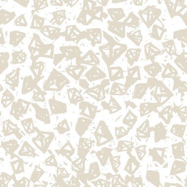 Üçgen desen. Beyaz fildişi geometrik dikişsiz doku. Hippi moda baskısı. Moda grafik yinelenen fayans. Mürekkeple çizilmiş geometri arka planı. Modern soyut doğrusal süs. 