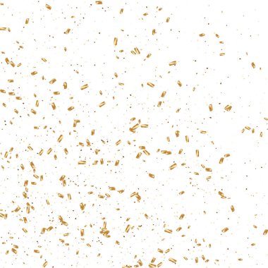  Altın konfetileri, kurdeleler. Parıldıyor. Bokeh geçmişi. Soyut altın yıldönümü davetiye şablonu. Düğün konsepti kartı. Uçan soyut parçacıklar. Patlama kutlama kartı.