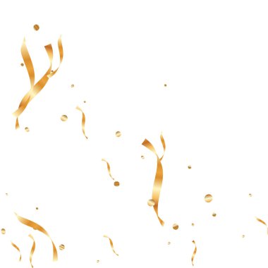  Altın konfetileri, kurdeleler. Parıldıyor. Bokeh geçmişi. Soyut altın yıldönümü davetiye şablonu. Düğün konsepti kartı. Uçan soyut parçacıklar. Patlama kutlama kartı.