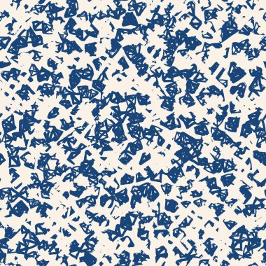 Üçgen desen. İndigo geometrik dikişsiz doku. Tek renkli vektör tasarımı baskısı. Mimal grafik tekrar eden fayans. Kimono geçmişi. Soyut soyut doğrusal süsleme. 