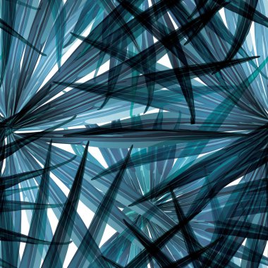 Palm Monstera Kusursuz Düzen. Indigo Tropik Yaz Arkaplanı. Plaj Ormanı Mayo Tasarımı Yaprakları. Lei Uyum. Klasik Hawai baskısı. Egzotik doku. Botanik fayansları.