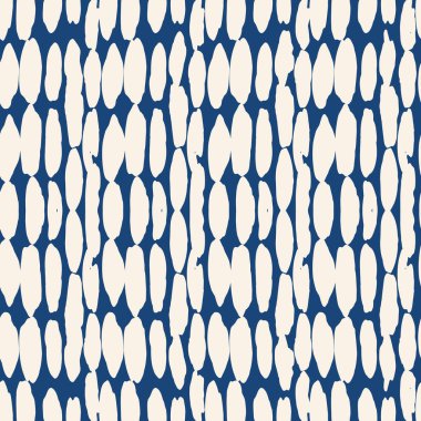 Beyaz siyah nokta deseni. Vektör shibori dairesi kusursuz iz. Organik hipster suluboya geçmişi. Boyalı fayans. Geometrik Japon deseni. Rastgele çizilmiş doğrusal tasarım. Kimono suluboya