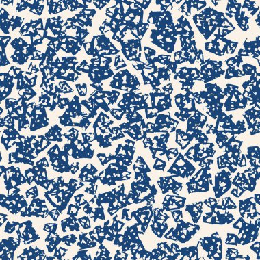 Üçgen desen. İndigo geometrik dikişsiz doku. Hippi moda baskısı. Moda grafik yinelenen fayans. Mürekkeple çizilmiş geometri arka planı. Soyut soyut doğrusal süsleme