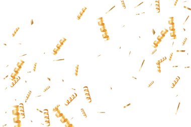  Altın konfetileri, kurdeleler. Parıldıyor. Bokeh geçmişi. Soyut altın yıldönümü davetiye şablonu. Düğün konsepti kartı. Uçan soyut parçacıklar. Patlama kutlama kartı.