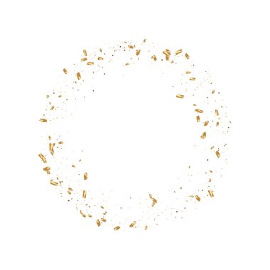  Altın konfetileri, kurdeleler. Parıldıyor. Bokeh geçmişi. Soyut altın yıldönümü davetiye şablonu. Düğün konsepti kartı. Uçan soyut parçacıklar. Patlama kutlama kartı.